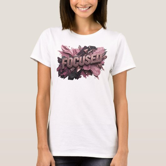 Schickes rotes FOCUSED Statement T-Shirt (Vorderseite)