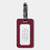 Schickes rotes griechisches geometrisches gepäckanhänger (Rückseite vertikal)