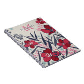 Schickes rotes und rosa florales Monogramm Notizblock (Rechte Seite)