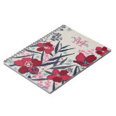 Schickes rotes und rosa florales Monogramm Notizblock (Linke Seite)