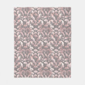 Schickes Schwarz-Rosa-Ginkgo-Muster Fleecedecke (Vorderseite)