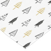 Schickes Schwarz-u. Goldweihnachtsbaum-Muster Kurzer Tischläufer (Ecke)