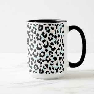 Schickes Schwarz-Weiß-Cheeta-Druckmuster Tasse