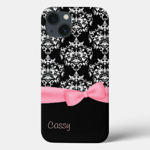 Schickes Schwarz-Weiß-Damaskus  Case-Mate iPhone Hülle