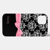 Schickes Schwarz-Weiß-Damaskus Case-Mate iPhone Hülle (Rückseite (Horizontal))