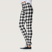 Schickes Schwarz-Weiß-Karo Gingham Kariert Leggings (Links)