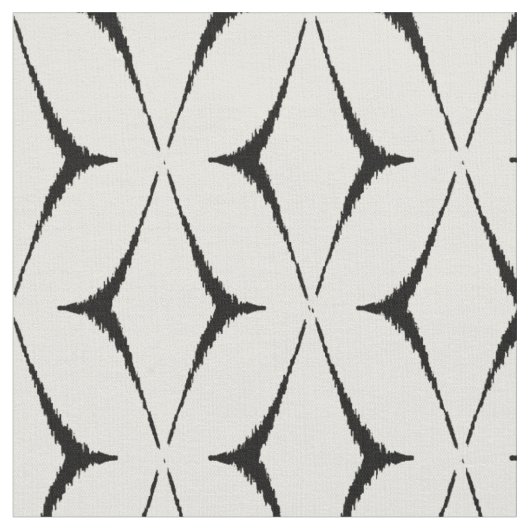 Schickes schwarz-weißes Ikat-Stammesmuster Stoff (Nahaufnahme)