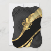 Schickes schwarzes Goldelegante formale Hochzeit Einladung (Rückseite)