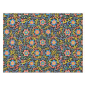 Schickes schwarzes Muster mit farbenfrohen Blumen  Tischdecke (Vorderseite (Horizontal))
