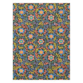 Schickes schwarzes Muster mit farbenfrohen Blumen  Tischdecke (Vorderseite)
