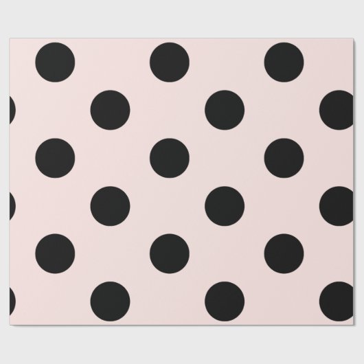 Schickes schwarzes Tupfen-Muster u. erröten rosa Geschenkpapier (Flach)
