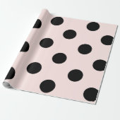 Schickes schwarzes Tupfen-Muster u. erröten rosa Geschenkpapier (Ungerollt)
