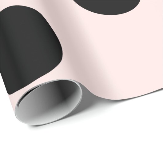 Schickes schwarzes Tupfen-Muster u. erröten rosa Geschenkpapier (Rolleneckpunkt)