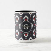 Schickes schwarzes und rotes ikat Stammes- Tasse (Zentrum)