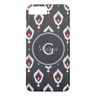 Schickes schwarzes und rotes Ikat-Stammesmuster-Mo Case-Mate iPhone Hülle