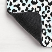 Schickes Schwarzweiss-Geparddruckmonogramm Mousepad (Ecke)