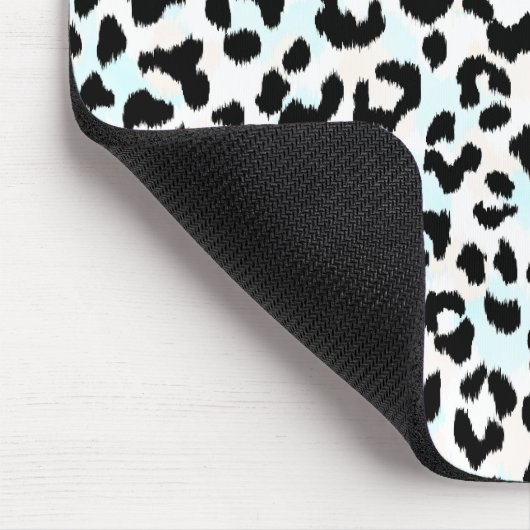 Schickes Schwarzweiss-Geparddruckmonogramm Mousepad (Ecke)