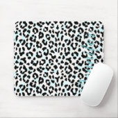 Schickes Schwarzweiss-Geparddruckmonogramm Mousepad (Mit Mouse)