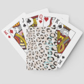 Schickes Schwarzweiss-Geparddruckmonogramm Spielkarten (Rückseite)