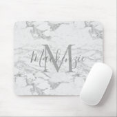 Schickes Silberfolien-Marmor-Monogramm Mousepad (Mit Mouse)