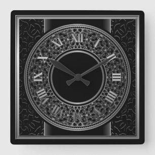 Schickes Silbermedaillon 2 Quadratische Wanduhr