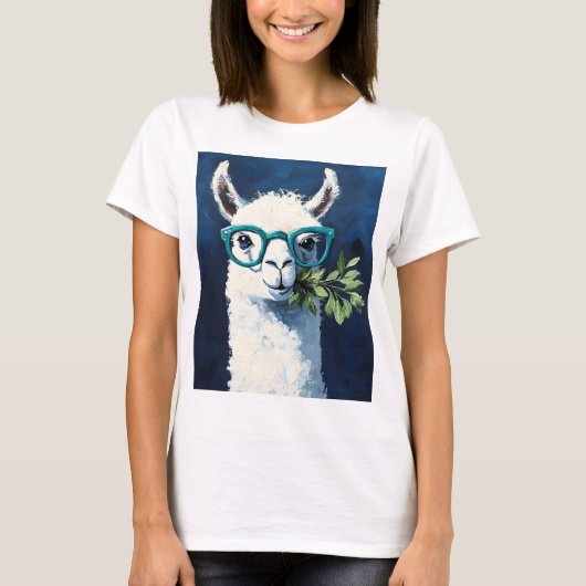 Schickes Smarty Llama T-Shirt (Vorderseite)