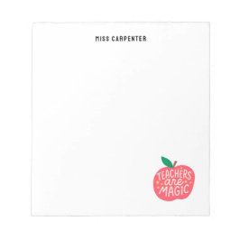 Schickes süßes Apple-Spruch personalisierter Lehre Notizblock
