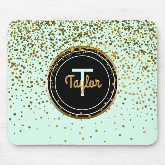 Schickes tadelloses Goldbezaubernder Confetti Mousepad (Vorne)