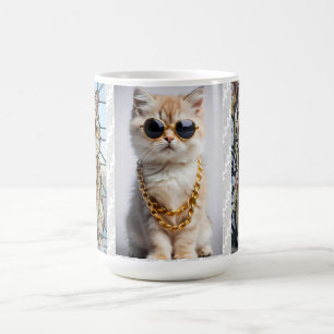 Schickes Tier   Kitty mit Sonnenbrille - Personali Kaffeetasse
