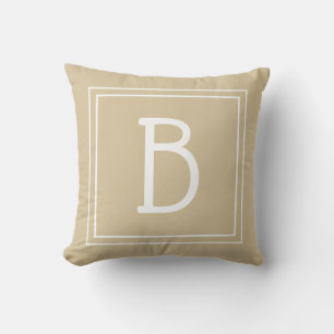 Schickes, trendiges Monogramm Neutral Hellbraun & Kissen