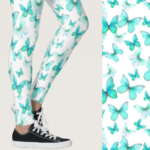 Schickes Türkis-Schmetterlings-Muster Leggings