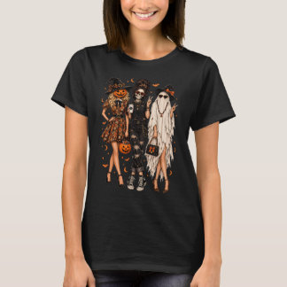 Schickes Vintage-Halloween-Girl-Gang-Grafik-T-Shir T-Shirt