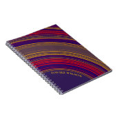 Schickes violettes geometrisches Muster Monogramm Notizblock (Rechte Seite)