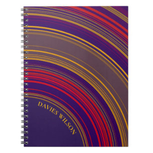 Schickes violettes geometrisches Muster Monogramm  Notizblock