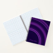 Schickes violettes geometrisches Muster Monogramm Notizblock (Innenseite)