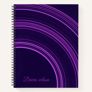 Schickes violettes geometrisches Muster Monogramm  Notizblock
