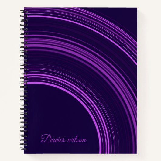 Schickes violettes geometrisches Muster Monogramm Notizblock (Vorderseite)