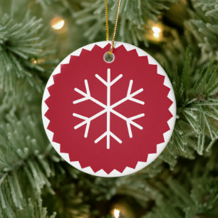 Schickes, von Schneeflocken inspiriertes Modernes Keramik Ornament