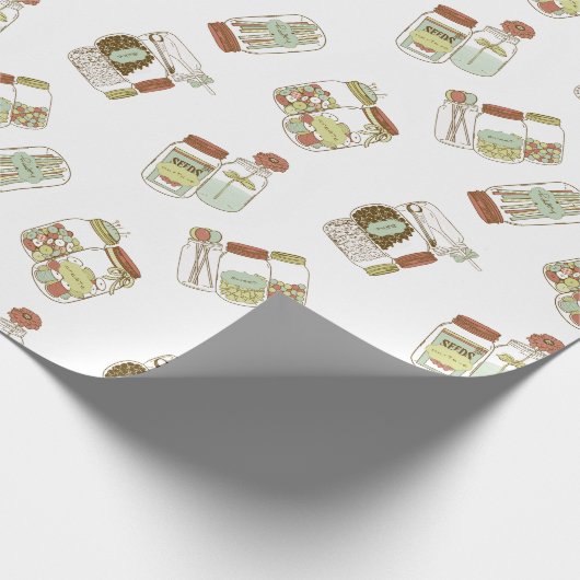 Schickes Weckglas-Packpapier Geschenkpapier (Ecke)