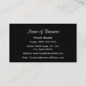 Schickes weißes Gänseblümchen auf schwarzem Visitenkarte (Rückseite)