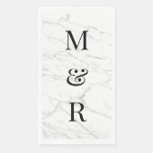 Schickes weißes Marmorstein-Druck Custom Monogramm Serviette (Vorderseite)