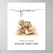 Schickes Western-Babypartyschild Poster (Vorne)
