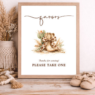 Schickes Western Little Cowboy Baby Shower Geschen Poster