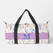 Schickes Wildblumen-Wasserfarben-Blumenmonogramm N Duffle Bag (Vorderseite)