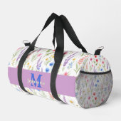 Schickes Wildblumen-Wasserfarben-Blumenmonogramm N Duffle Bag (Rechte Ecke)