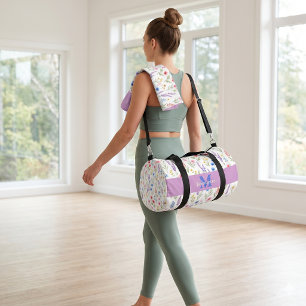 Schickes Wildblumen-Wasserfarben-Blumenmonogramm N Duffle Bag