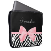 Schickes Zebra-Druck-weich Girly hellrosa Band Laptopschutzhülle (Vorne Rechts)