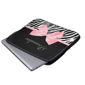 Schickes Zebra-Druck-weich Girly hellrosa Band Laptopschutzhülle (Vorne Knopf)