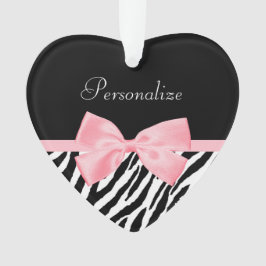 Schickes Zebra-Druck-weich Girly hellrosa Band Ornament