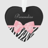 Schickes Zebra-Druck-weich Girly hellrosa Band Ornament (Rückseite)